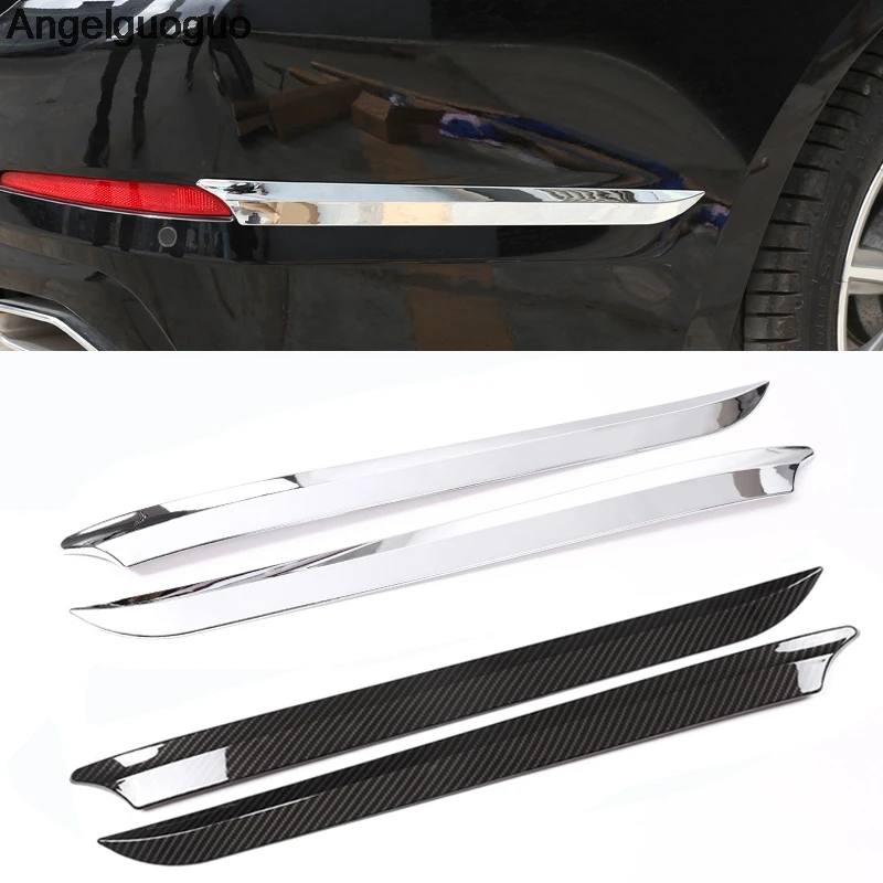 Car Accessories  ABS Car Rear wrap angle Rear Side Molding Decorative Strips Trim Sticker For BMW 5 Series G30 2018