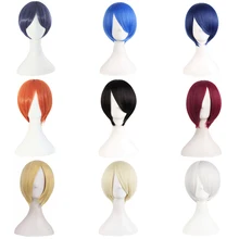 MapofBeauty 1" короткий прямой коричневый синий черный белый блондин парик термостойкий костюм косплей парики натуральные искусственные синтетические волосы