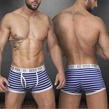 

Men's Fashion Strip Breathable Underpants Sexy Boxer Shorts Underwear