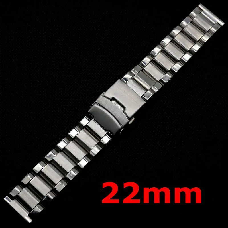 

Silver Stainless Steel Watch Band Strap Straight End Bracelet 22mm Strap For Hours