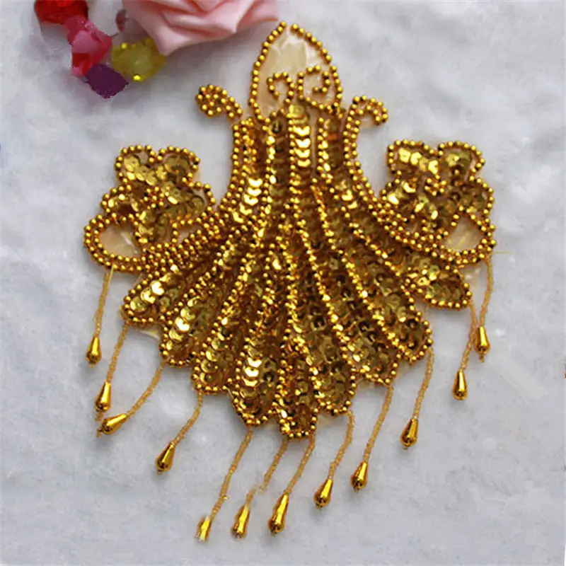 DoreenBeads Sequined Patch with Bead Iron Sew On Appliqued Costume Cosplay Headdress Garment Accessory Bag Hat Jeans Sweater 1PC | Дом и сад