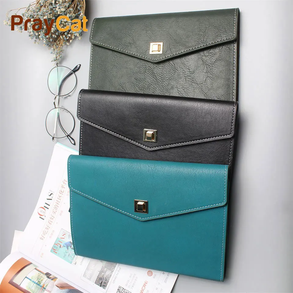

A5 Spiral Notebook Three Fold Notepad Leather Cover Loose Leaf Notebook Stationery Books Commercial Travels Diary Sketchbook