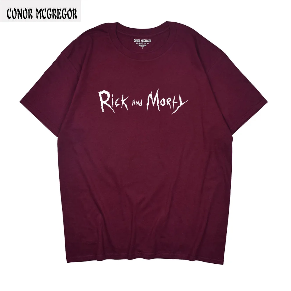 Повседневная мужская футболка Рик и Морти мир homme новая брендовая одежда Рик Морти скейтборд футболка мужская летняя хлопковая майка - Цвет: Wine Red-W