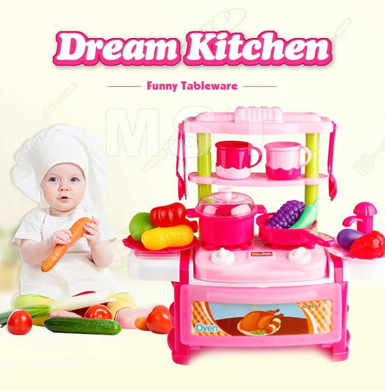 Детский миниатюрный кухонный набор ролевые игры игрушки для приготовления пищи набор с пластиковыми фруктами и разрезать овощи игрушка