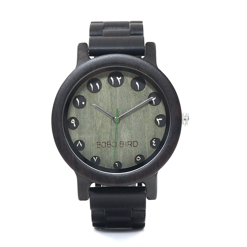 BOBO BIRD Men Watch Arabic Numerals Display Quartz Bamboo WristWatch relojies hombre clock as Gift in wood box custom logo