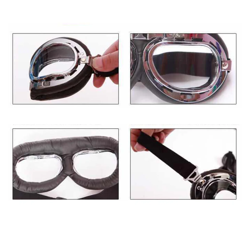 Motor Glasses Pilot Style Protective Motorcycle Bike Motor Biker Motocross ATV Scooter Cruisers Chopper Helmet Sun UV Goggles A3