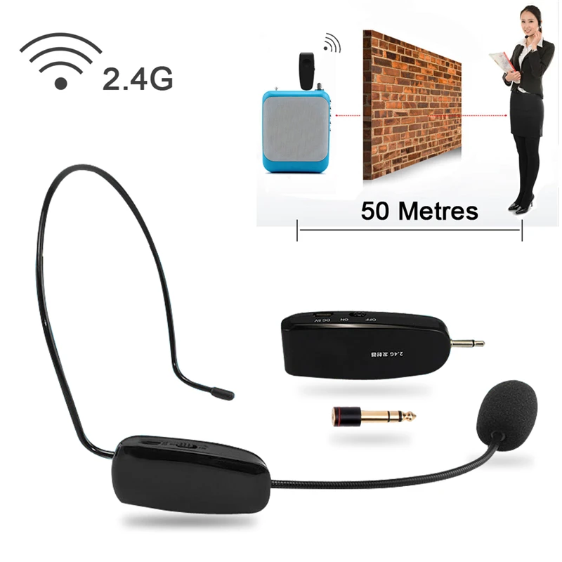 Upgrade 2.4G Wireless Microphone Speech Headset Megaphone Radio Loud