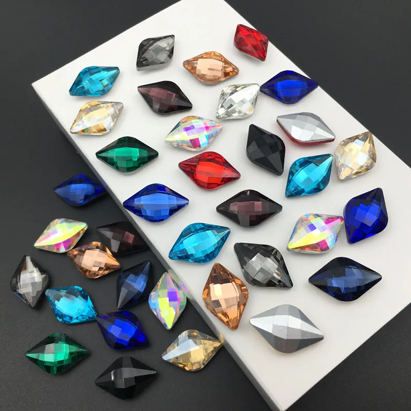 

12x19mm Lemon Glass Crystal Rhinestone Pointback Glass Crystal Fancy Stone Multi Colors Jewelry Accessories