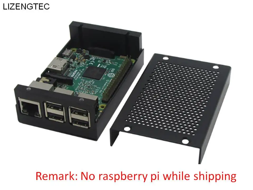 Бесплатная доставка LIZENGTEC Новый дизайн Алюминиевый Чехол 2 цвета для Raspberry Pi & 3