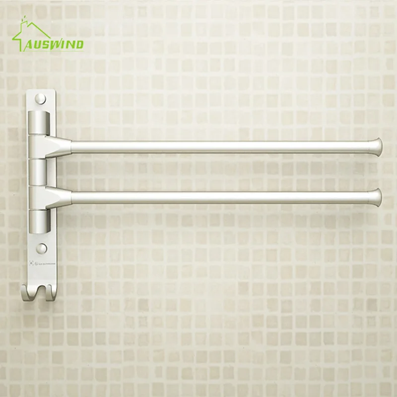 Kaufen AUSWIND Handtuch Rack Beweglichen Handtuch Bars 4 3 2 Arme Raum Aluminium Handtuch Rack Wc Handtuch Hängen mit haken Bad Zubehör