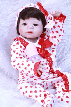 

Girl doll reborn 23" full silicone reborn baby dolls toys for children gift can bathe bebe-reborn menina bonecas BJD doll