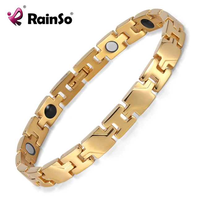 HTB1vLVxKFXXXXbBXVXXq6xXFXXXv - Rainso Therapy Power Bracelet Health Pulceras for Women/Men Gold Color Titanium Magnetic Bracelets & Bangles OTB-1290