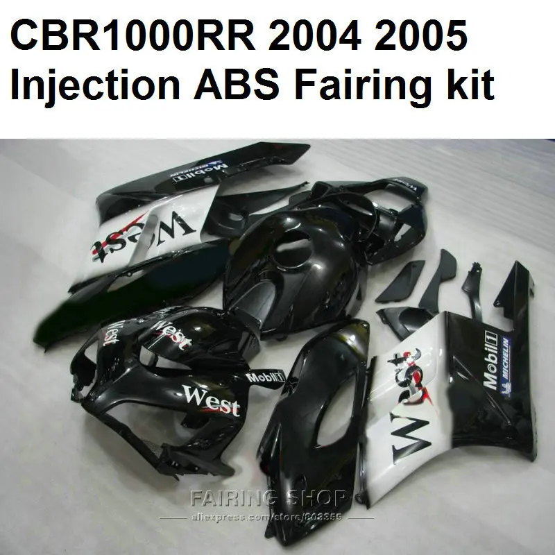 

Low price Fairing kit For Honda cbr 1000rr 2004 2005 ( Black & west ) fairings cbr 1000 rr 04 05 C130