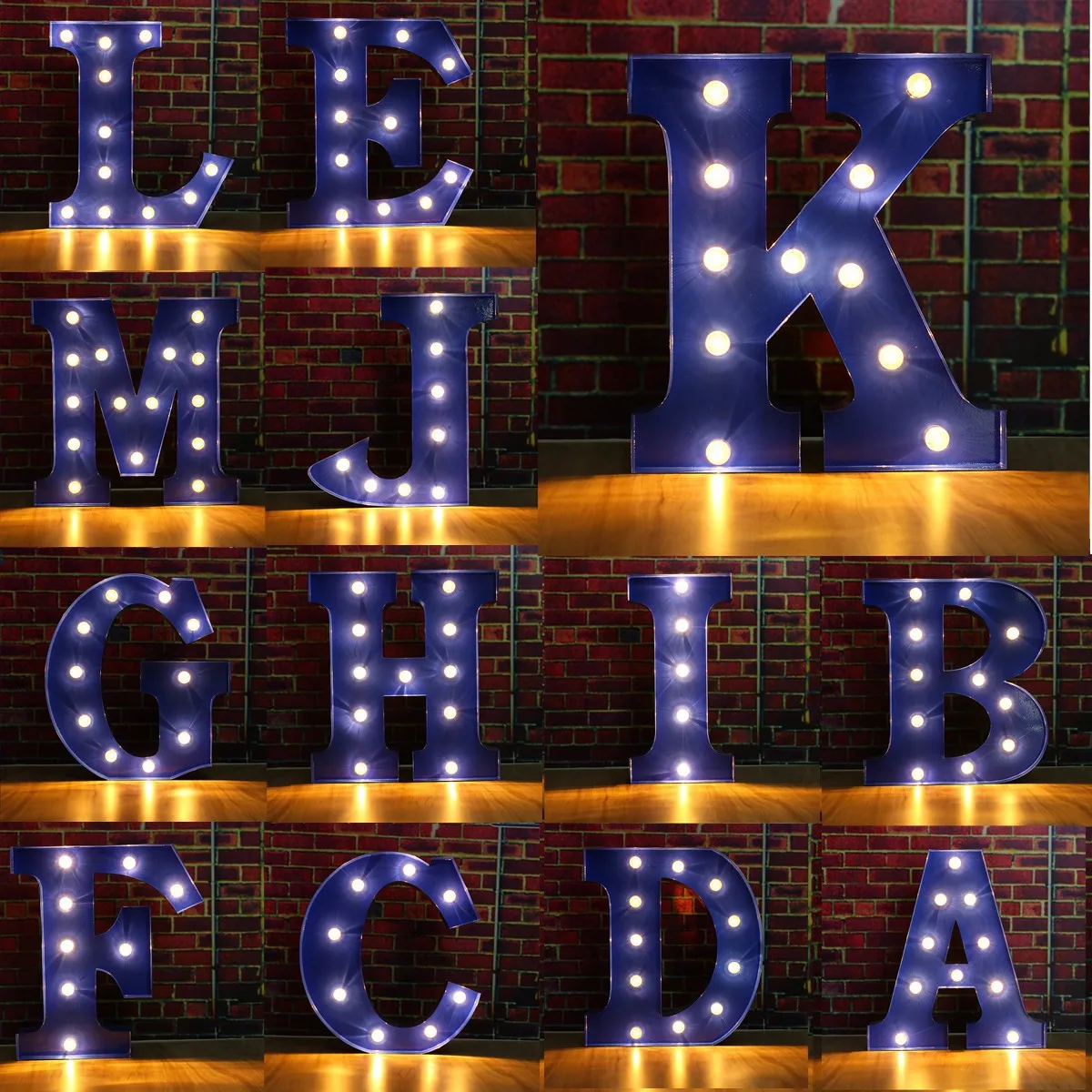 

Wall Lamp LED Night Light Lamp Kids Marquee Letter Lights Vintage Alphabet Light Up Christmas Party Battery Operated