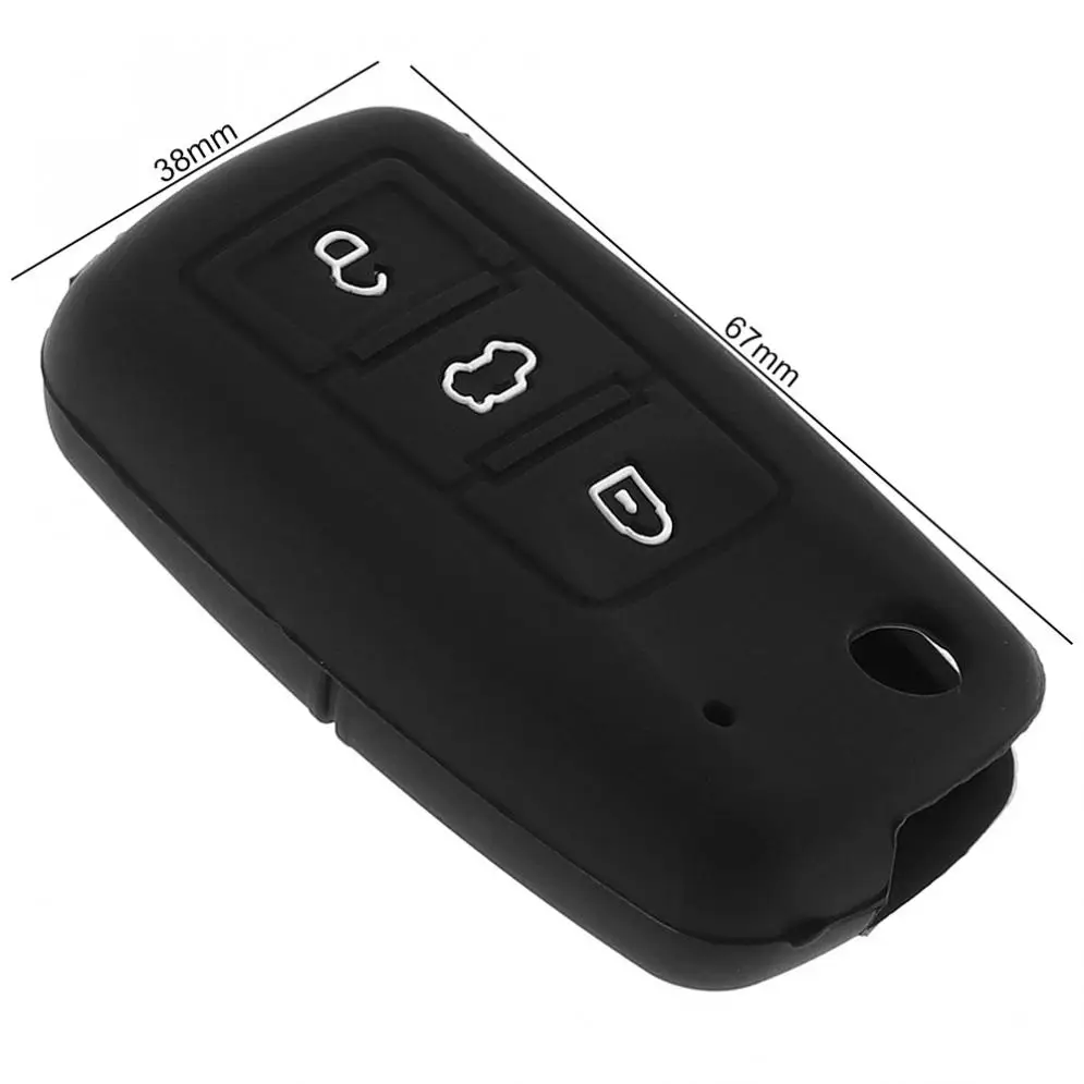 2 цвета, 3 кнопки, силиконовый откидной складной чехол для автомобильных ключей, защитный держатель для VW Polo Passat B5 Golf 4 5 6 Jetta Mk6 Tiguan