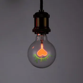 

I Love You Shaped Decorative 3W 220V Light Bulb Incandescent Vintage Bulb E27 3W Edison BulbsRetro Edison Art Decoration