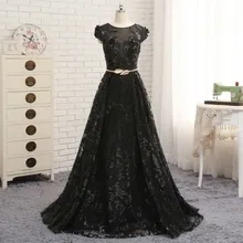 Black 2017 Evening Dresses Two pieces Sequins Vestido De Festa Princess Style Formal Gowns For Wedding Party Dresses Custom Made