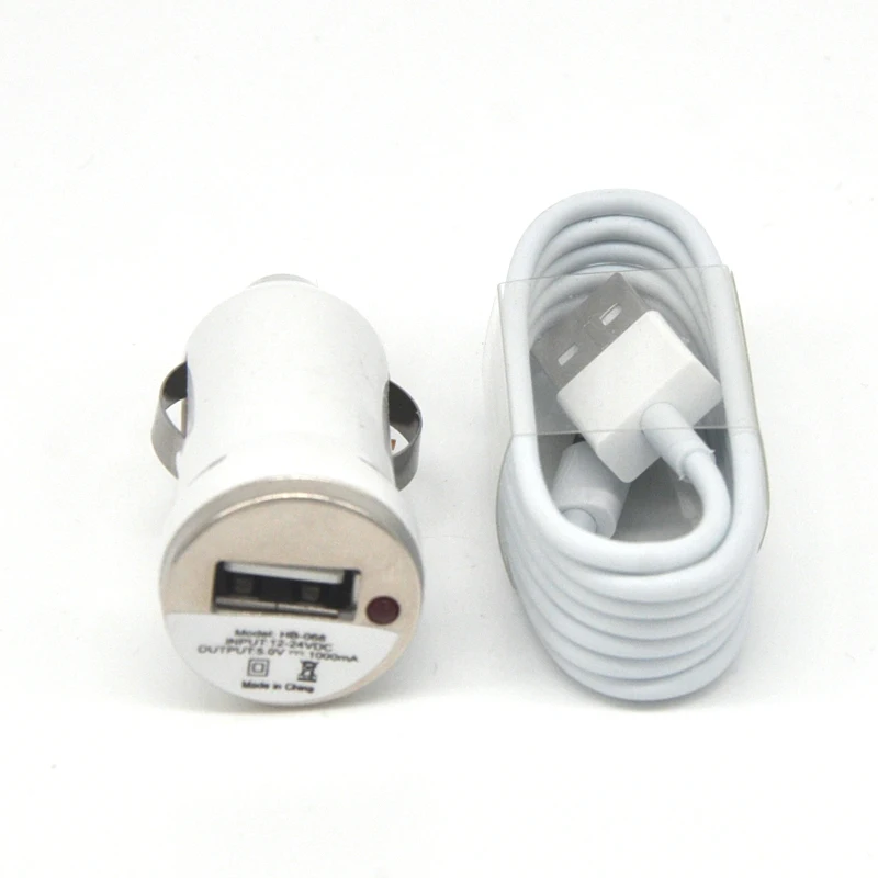 

High Quality 2in1 Mini Car Auto Charger Adapter + USB 8pin Data Sync Charger Cable Cord for iPhone x 6 6S Plus 5 5S 5c