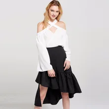 Брендовая Весенняя Новая женская юбка Высокая талия европейский стиль нерегулярные листья лотоса полосатый сексуальные элегантные юбки Saia Longa Faldas