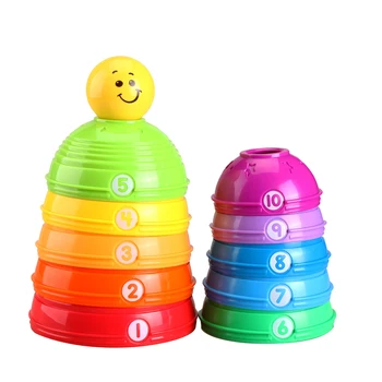 

10Pcs Stacking Nesting Cups Baby Building Roll Cups with Numbers Print Child Non-Toxic Educational Toys