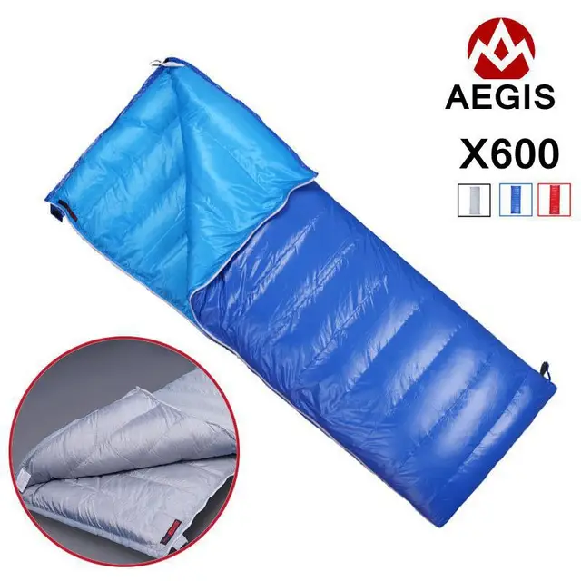 Cheap AEGISMAX Envelope Sleeping Bag X600 White Goose Down Sleeping Bag Camping Hiking Tourist Spring and Autumn 600g