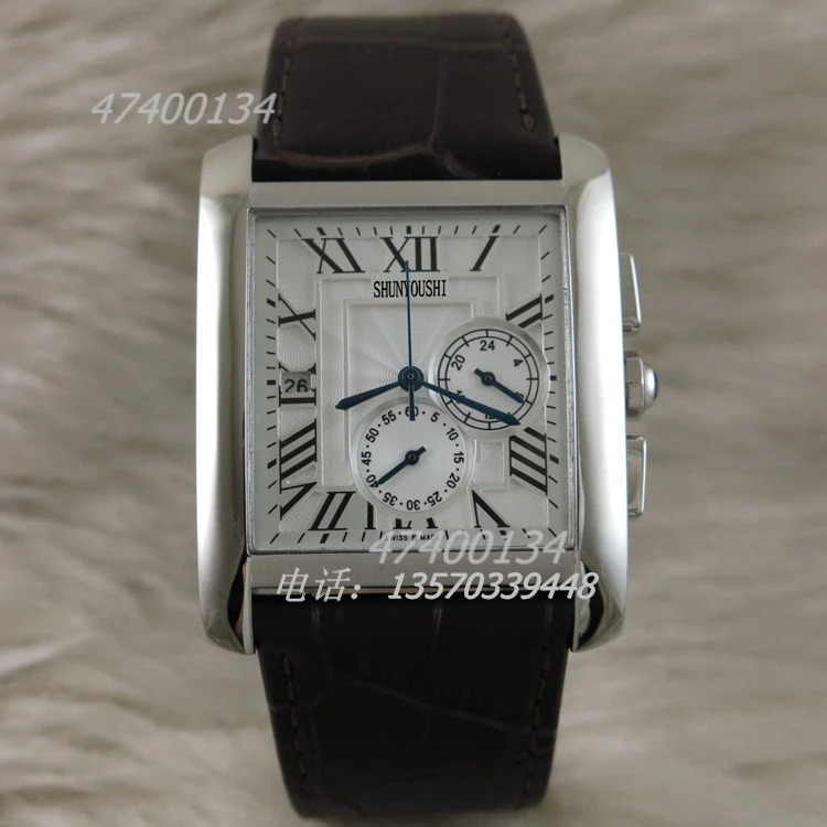 Мужские часы Топ бренд подиум роскошный европейский дизайн кварцевые наручные часы S0687