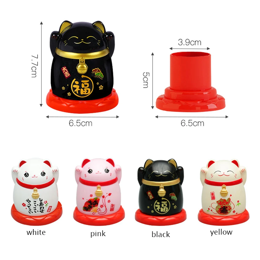 Коробка для зубочисток Lucky Cat мультяшное оформление искусственный АБС пластик