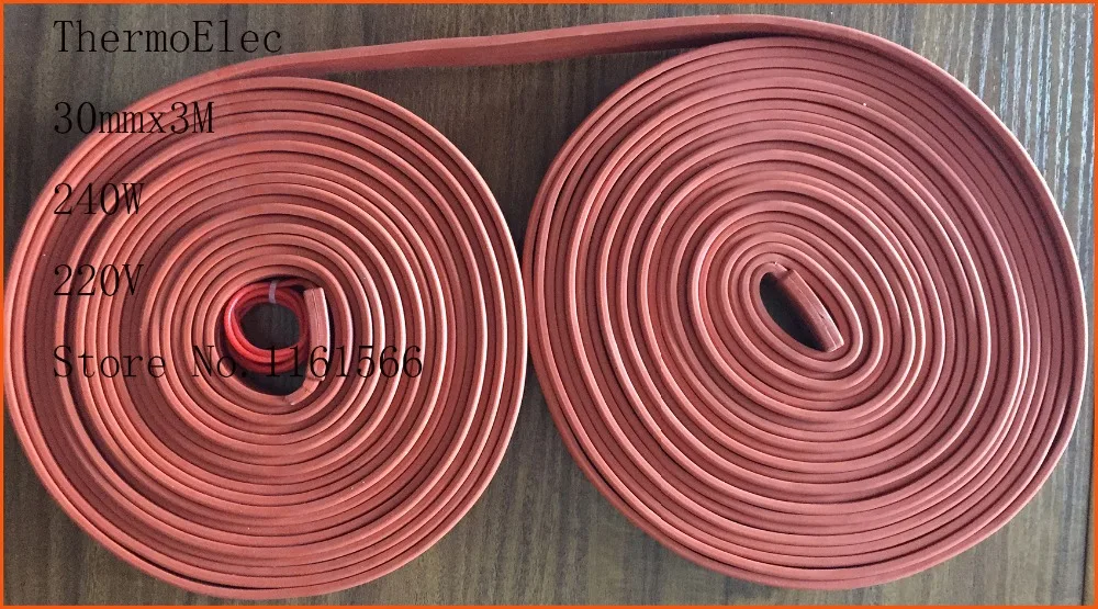 

30mmx3M 240W 220V Industrial laboratory Electric heating Silicone Heating Pipeline belt Silicone Rubber Pipe Heater waterproof