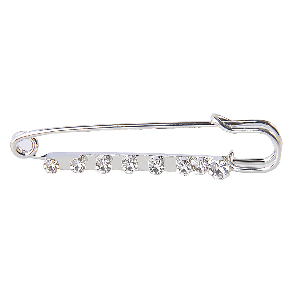Stunning Crystal Safety Pin Scarf Coat Gown Clip Collar Lapel Pin Wedding Party Men Women Clothing Decorations