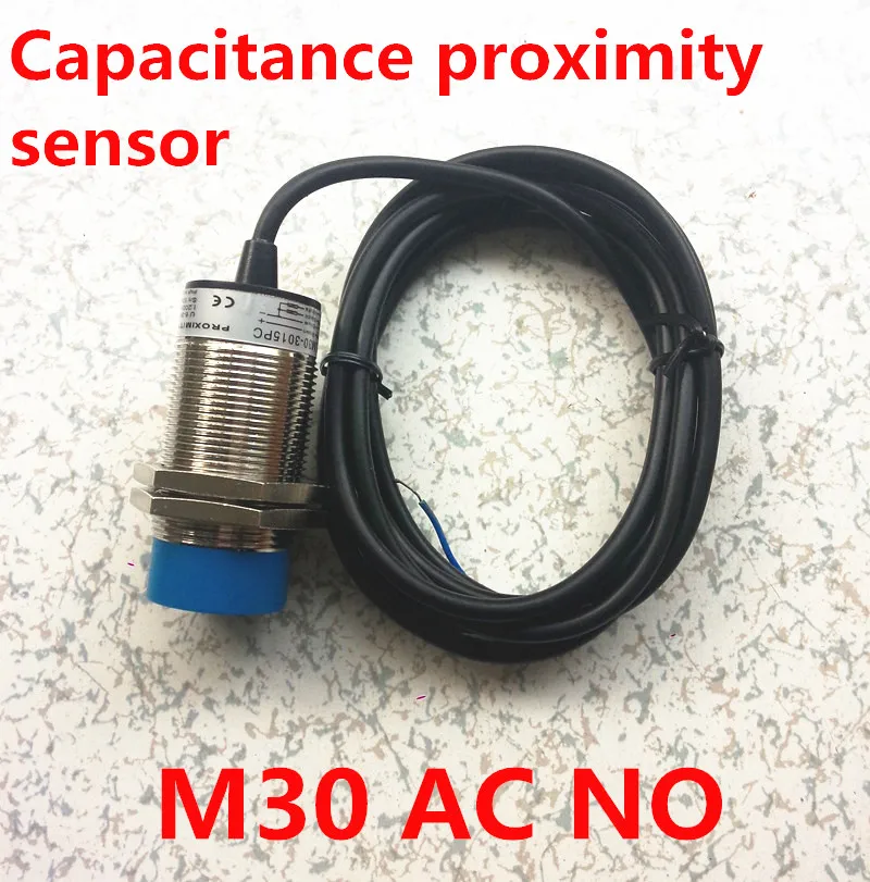 

High quality AC 90-250v 2 wires NO M30 proximity capacitive sensor normally open switch distance 15mm metal case Free shipping