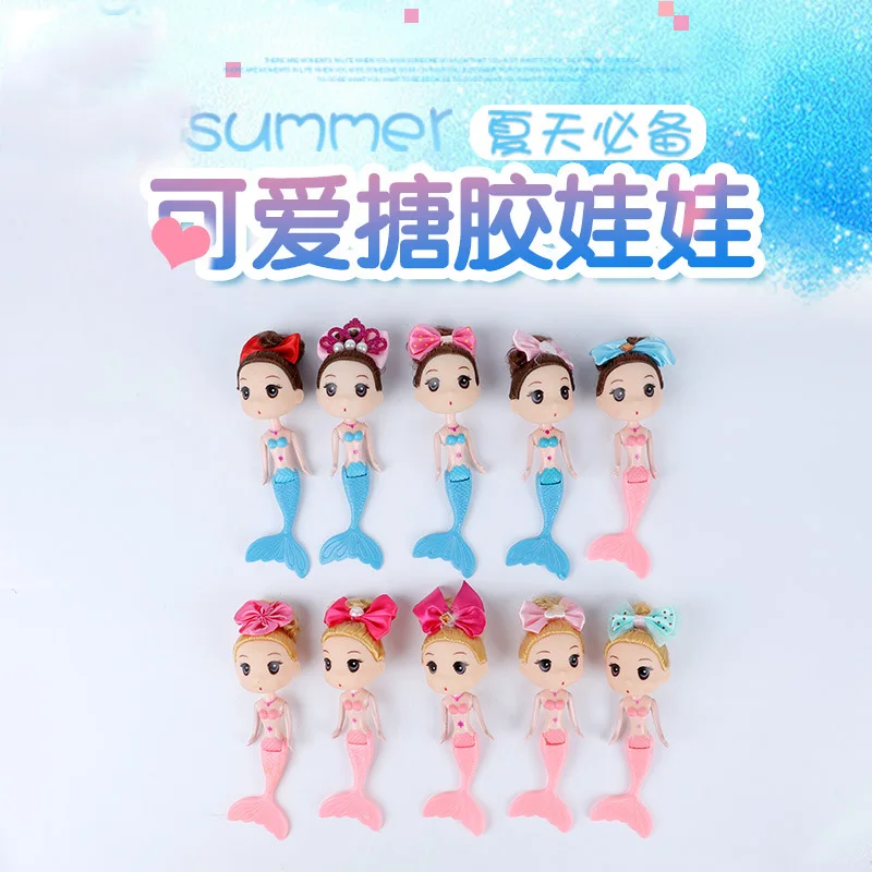 

10Pcs Silicone Mermaid Princess Cake Decoration Kawaii Confused doll Birthday Party Fairy Garden Doll House Decor DIY Girls Gift