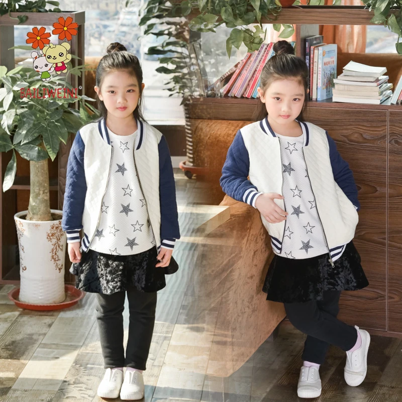 

BAILIWEINI2019 spring new girl's jacket digital printing zipper cardigan leisure sports jacket