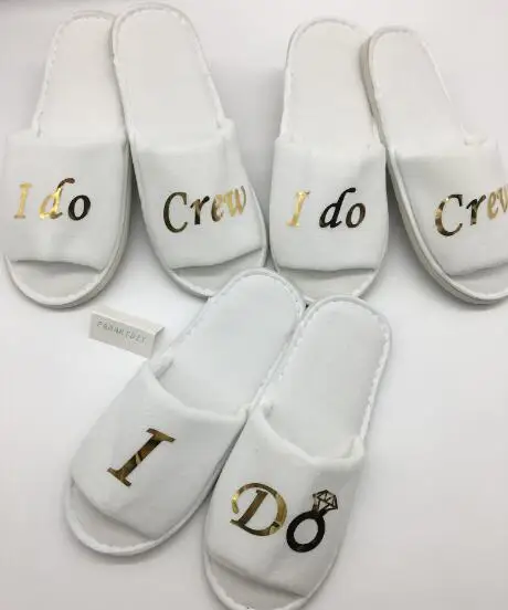 

customize name glitter wedding bridesmaid bride spa slippers Matron of honor Flower Girl Hen Bachelorette party favors gifts