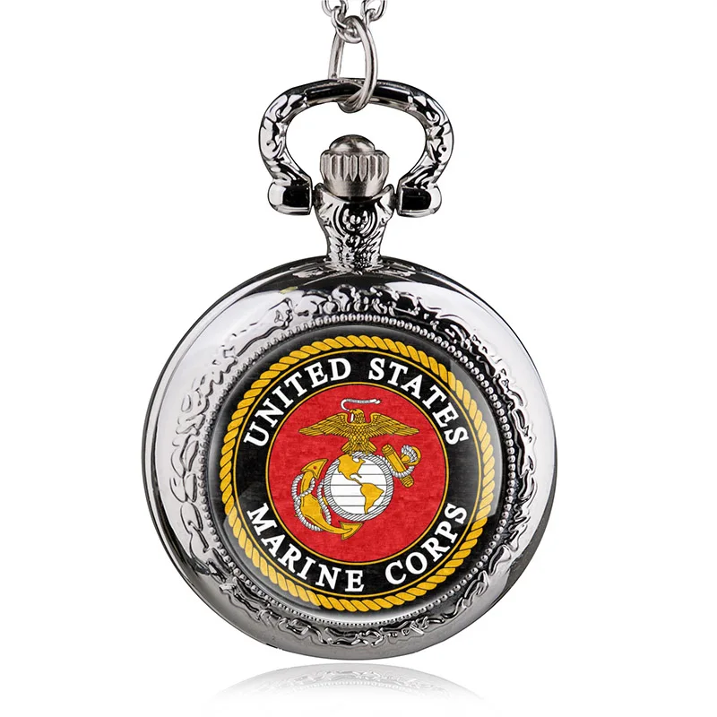 Vintage Bronze United States Marine Corps Theme Pocket Watches for Men