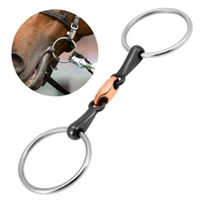 Horse Racing Mouth Bit Equipment Stainless Steel Horse Mouth Bit Horse Mouth Piece Equestrian Snaffle Copper Link Bit