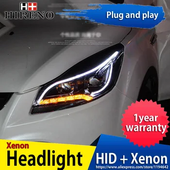 

Hireno Headlamp for 2013-2015 Ford Kuga Escape SE Headlight Headlight Assembly LED DRL Angel Lens Double Beam HID Xenon 2pcs