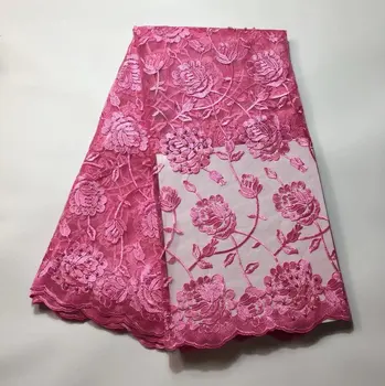 

2017 Latest French Nigerian Laces Fabrics High Quality Tulle African Lace Fabric Wedding African French Tulle Lace With Stone