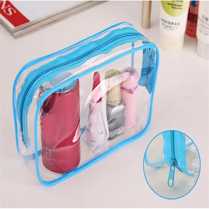 1 Pcs سميكة شفافة حقيبة مستحضرات تجميل من البلاستيك سحاب عازل للماء السفر حقائب مكياج المنظم المحمولة كيس غسيل للمرحاض حقائب حالة