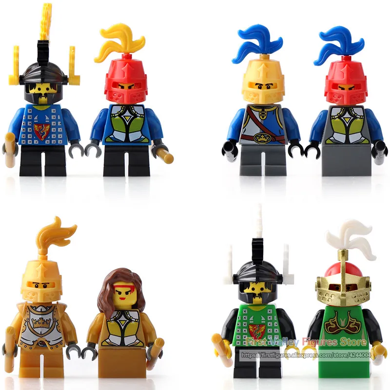 

DR TONG 9820 Single Sale Medieval Castle Light Armor Short Leg King Knight Princess Prince Knight Building Blocks Bricks Toys