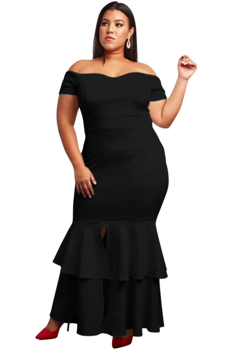Black-My-Everything-Plus-Size-Mermaid-Dress-LC610947-2-1