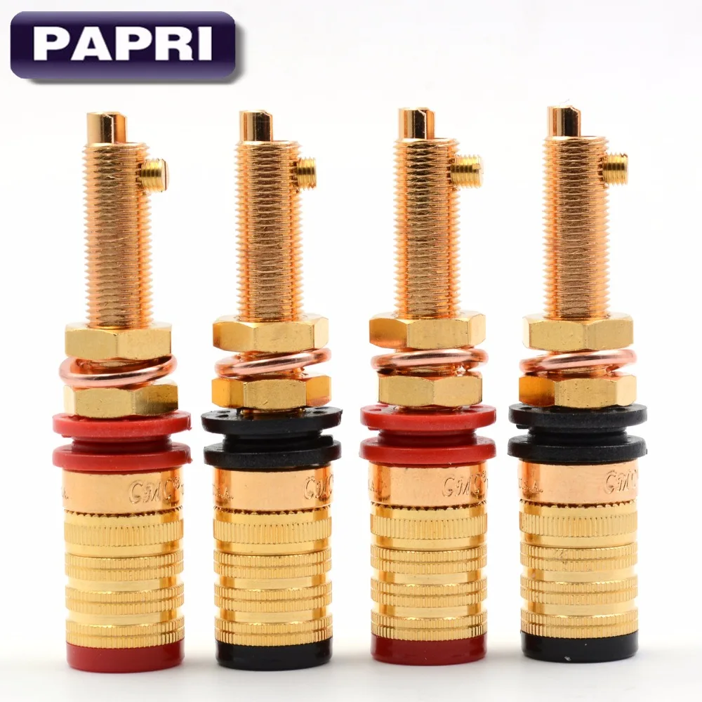 2PAIRS CMC 838L-G Amplifier output Long terminal sockets Gold plated binding posts For DAC CD Player Speaker
