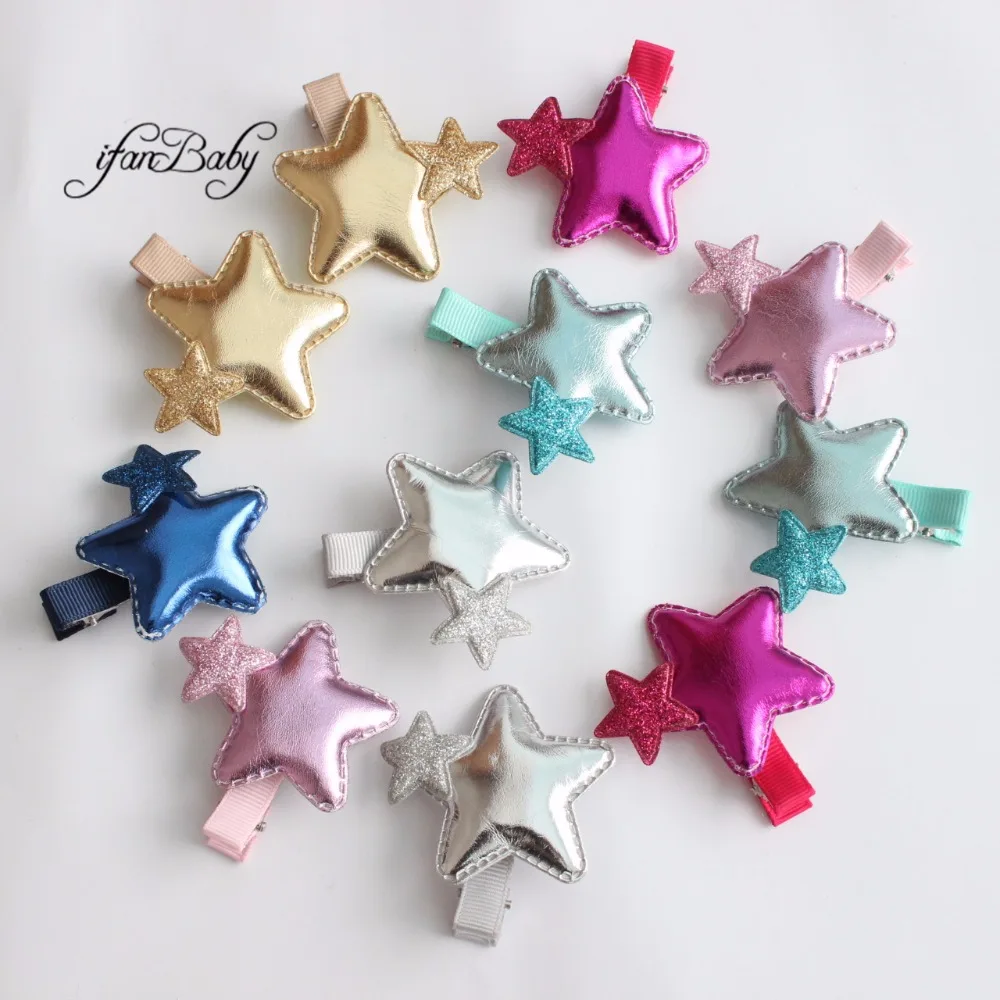 Star hair flower clip girls 9