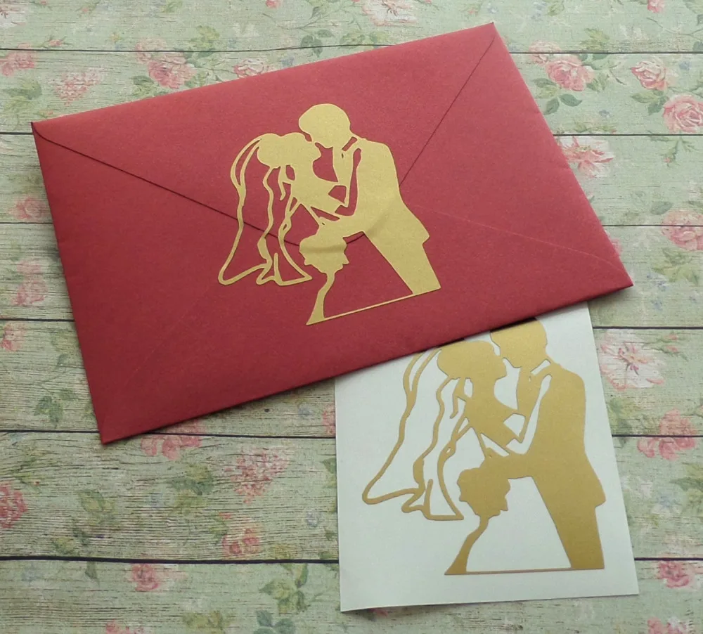 12 Piece/Set Wedding Invitation Seals Gold Envelope Seals Groom And