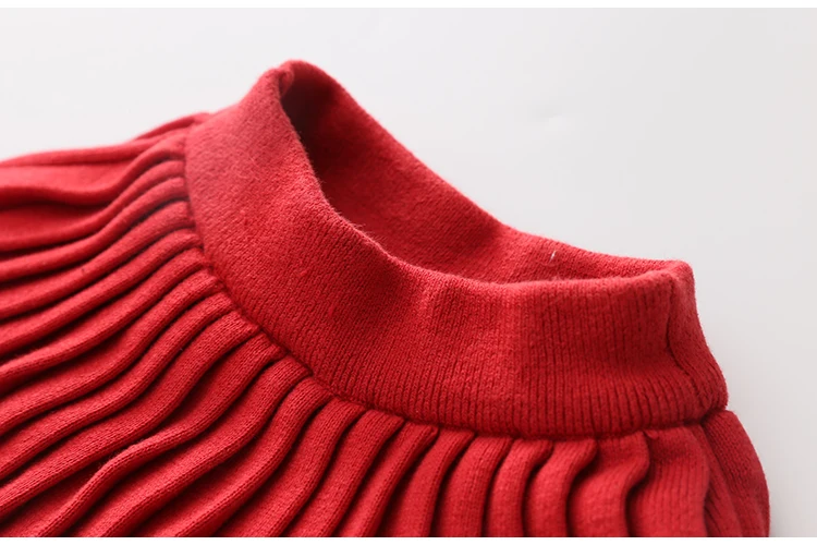 Плиссированная юбка для маленьких девочек; сезон осень-зима; детский вязаный свитер; юбки; Хлопковая универсальная юбка; детская одежда; Цвет черный, красный