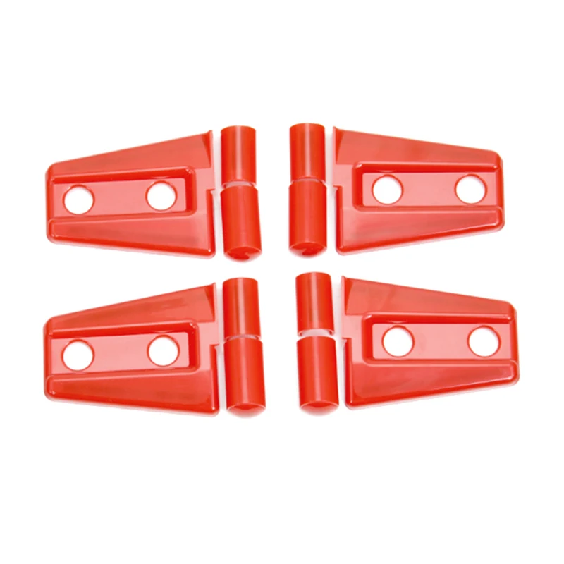 4PCS Red Door Hinge Cover For 2007-2017 Jeep JK Wrangler Unlimited 2Door Parts
