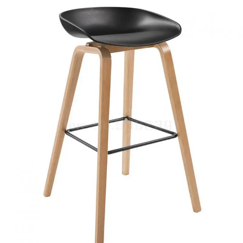 Твердый деревянный барный стул современные ровные цилиндры стул Европейский барный стул передний стол стул барный стул высокий стул нордический высокий стул