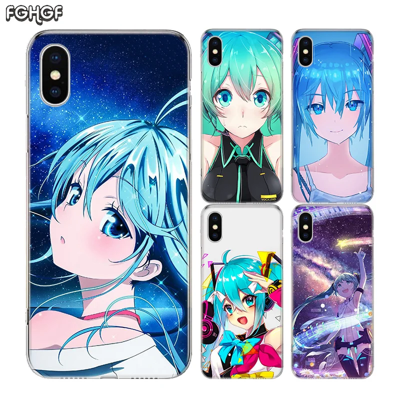 Anime Girl Hatsune Miku Fundas Silicone Phone Back Case For Apple iPhone 6 6S 7 8 Plus X 10 XS MAX XR 5 5S SE Heart Cover |