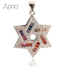 A & N Austria Piedra de Cristal Amarillo Blanco Arco Iris 925-Sterling-Silver Amistad Colgante de Collar de Las Mujeres Del Banquete de Boda de Accesorios