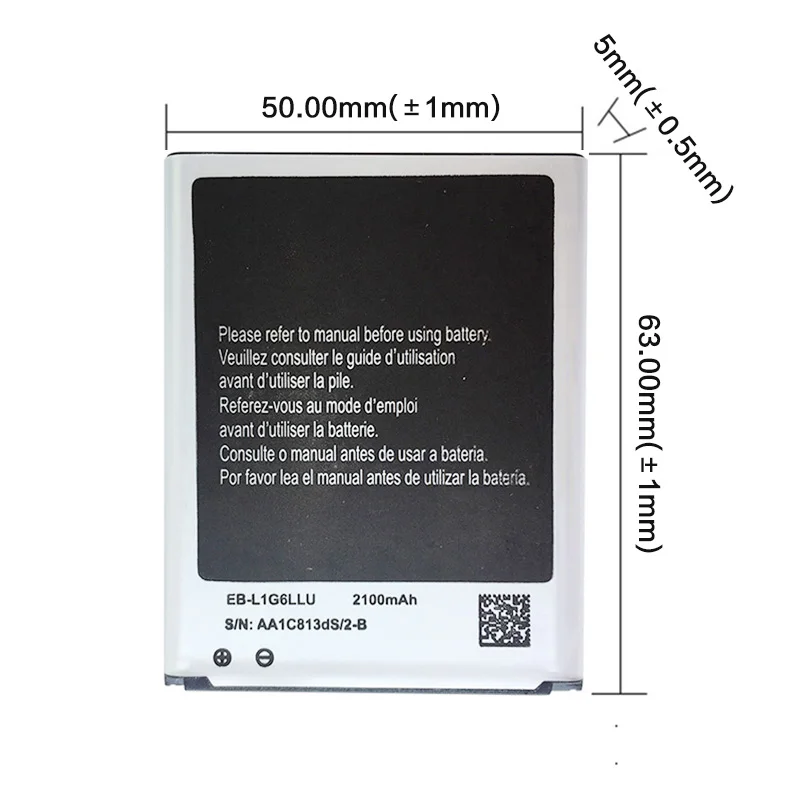 

EB-L1G6LLU EB L1G6LLU Rechargeable Phone Battery For Samsung Galaxy S3 i9300 GT-i9308 GT-i9301