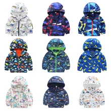 

80-120cm Cute Dinosaur Spring Children Coat Autumn Kids Jacket Boys Outerwear Coats Active Boy Windbreaker Baby Clothes Clothing